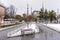 Snowy day in Sultanahmet Square. ISTANBUL, TURKEY.