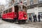 Snowy day in Taksim, Beyoglu. Istanbul, Turkey