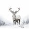 Snowy Deer In Digitally Manipulated Tundra Landscape