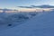 Snowy and deserted slopes of Mount Elbrus