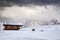 snowy early winter landscape in Alpe di Siusi. Dolomites, Italy - winter holidays destination