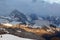 snowy early winter landscape in Alpe di Siusi. Dolomites, Italy - winter holidays destination