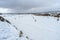 Snowy farm field