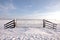 Snowy fence in the Netherlands