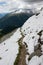 Snowy footpath in the Alps