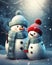 Snowy Friends: A Heartwarming Tale of Two Snowmen Embracing on a