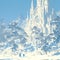 Snowy Gothic Chapel: Majestic Alpine Winter Landscape
