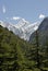 Snowy Himalayan mountain peak at Gangotri India