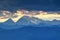 Snowy Hochgall / Collalto peak in High Tauern at sunset