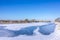 Snowy and ice winter landscape at the Amsterdamse Waterleidingduinen