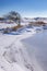 Snowy and ice winter landscape at the Amsterdamse Waterleidingduinen