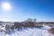 Snowy and ice winter landscape at the Amsterdamse Waterleidingduinen