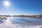 Snowy and ice winter landscape at the Amsterdamse Waterleidingduinen