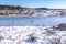 Snowy and ice winter landscape at the Amsterdamse Waterleidingduinen