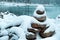 Snowy Inuksuk Stone Pile