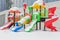 Snowy kids slide