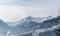 Snowy Kitzsteinhorn in winter, ski lift, Austria