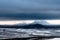 Snowy landscape of the Iceland Haighlands, a cold and uninhabited desert in the center of the island in late October