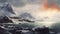 Snowy Landscape Painting In Digital Style By Raphael Lacoste And Abigail Larson