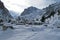 Snowy lansdscape in winter, Corsica, France, Europe