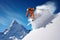 The Snowy Launch - A Skier\\\'s Leap of Adrenaline and Adventure