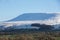 Snowy mountain covered in fresh winter snow. View of Pendle hill in the ribble valley, lancashire
