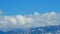 Snowy Mountain Landscape With Trees And Snow. Picturesque Mountains Landscape Covered With Fresh Powder Snow. Timelapse.