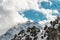 Snowy mountain landscape and Tubitak observation tower on a sunny day