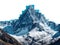 Snowy mountain peak isolated on transparent background