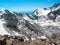 Snowy mountain peaks. Caucasus, Elbrus region