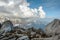 Snowy Mountain peaks landscape of Indian Himalayas