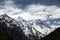 The Snowy Mountain range with Clouds In The Sky