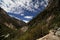 The Snowy Mountain range with Clouds In The Sky