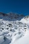 Snowy mountainside in winter