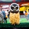 Snowy Owl - Bubo scandiacus, a large, white owl of the typical owl family. Snowy owls are native to Arctic regions