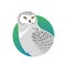 Snowy Owl Flat Design Vector Illustration