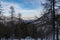 Snowy panorama of the Val Bognanco that opens behind Domodossola, Piedmont