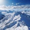 Snowy panorama View from the top captures the beauty of mountains