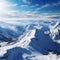 Snowy panorama View from the top captures the beauty of mountains