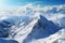 Snowy panorama View from the top captures the beauty of mountains