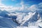 Snowy panorama View from the top captures the beauty of mountains