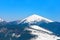 Snowy peak of Mount Hoverla, highest Ukraine mountain, Carpathian Mountains