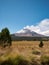 Snowy Popocatepetl volcano seen from the Izta-Popo