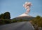 Snowy Popocatepetl volcano seen from the road