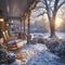 Snowy porch meditation Peaceful winter morning mindfulness moments
