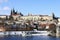 Snowy Prague gothic Castle