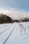 Snowy rails on the edge of town