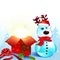 Snowy reindeer christmas background