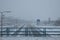 Snowy roads of the highway express way in The Netherlands