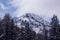 Snowy rock in Italy in the mountains